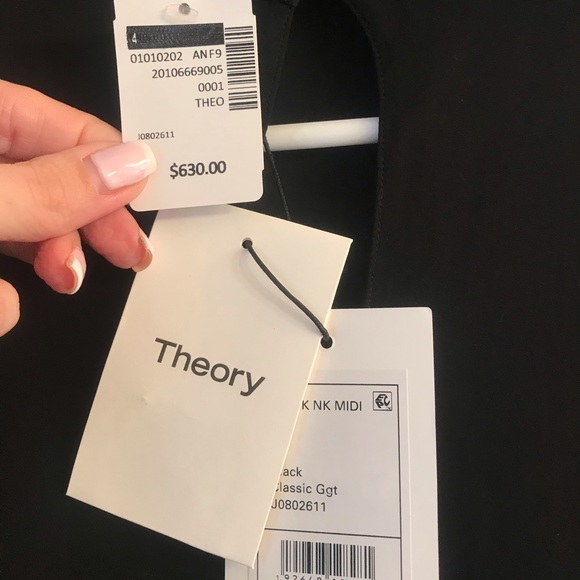 BNWT Theory Mock Neck Midi Dress - Size 4 - Picture 4 of 7